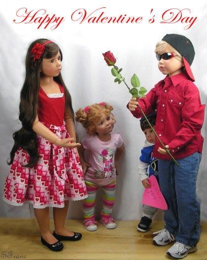 Foto de varias muñecas de MasterPiece celebrando San Valentín
