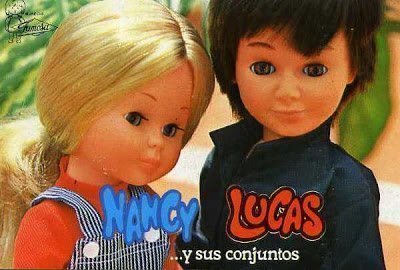 Foto muñeca Nancy y muñeco Lucas 1969