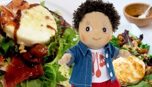 Ensalada de queso de cabra, jamón y nueces con Charlie Chef