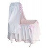 Cuna Moisés blanco rosa metal