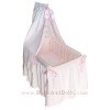 Cuna Moisés blanco rosa metal