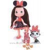 ILM Muñeca castaña con mascota
