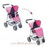 Cochecito 77 cm Emotion 2 en 1 para muñecas - Combi silla y capazo Bayer Chic 2000 - Rosa-Marino
