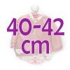 Ropa para muñecos Antonio Juan 40-42 cm - Conjunto de lana rosa con pelele estampado