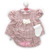 Ropa para muñecos Antonio Juan 52 cm - Colección Mi Primer Reborn - Vestido rosa a cuadros