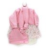 Ropa para muñecos Antonio Juan 52 cm - Colección Mi Primer Reborn - Vestido de flores con chaqueta y gorro rosa