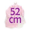 Ropa para muñecos Antonio Juan 52 cm - Colección Mi Primer Reborn - Vestido de flores con chaqueta y gorro rosa
