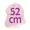 Ropa para muñecos Antonio Juan 52 cm - Colección Mi Primer Reborn - Vestido rosa de flores con chaqueta y gorro