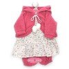 Ropa para muñecos Antonio Juan 52 cm - Colección Mi Primer Reborn - Vestido de flores con chaqueta y pantalón fucsia