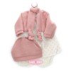 Ropa para muñecos Antonio Juan 52 cm - Colección Mi Primer Reborn - Vestido de estrellitas con chaqueta y gorro rosa