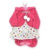 Ropa para muñecos Antonio Juan 52 cm - Colección Mi Primer Reborn - Vestido de lunares de colores con chaqueta y pantalones fucsia