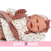 Muñeca Antonio Juan 42 cm - Peso Especial - Recién Nacida Carla con vestido y dou-dou