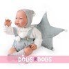 Muñeco Antonio Juan 42 cm - Recién nacido Nico parejita con cojín de estrella