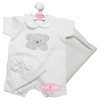 Ropa para muñecos Antonio Juan 40 - 42 cm - Colección Sweet Reborn - Pijama blanco de osito con gorro