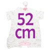 Ropa para muñecos Antonio Juan 52 cm - Colección Mi Primer Reborn - Pijama estampado conejos con gorro y pechito