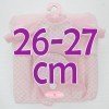Ropa para muñecos Antonio Juan 26-27 cm - Pelele punto rosa-blanco con gorro y saco