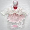 Ropa para muñecos Antonio Juan 26-27 cm - Vestido rosa rayas con chaqueta blanca