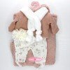 Ropa para muñecos Antonio Juan 33-34 cm - Conjunto rosa conejitos con bufanda, gorro y toquilla