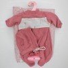 Ropa para muñecos Antonio Juan 33-34 cm - Pelele malva con gorro y toquilla