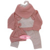 Ropa para muñecos Antonio Juan 40 - 42 cm - Colección Sweet Reborn - Conjunto rosa a rayas y gorro