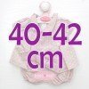 Ropa para muñecos Antonio Juan 40-42 cm - Vestido estampado geométrico rosa con diadema