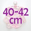 Ropa para muñecos Antonio Juan 40-42 cm - Vestido rayas-puntitos rosa con diadema