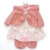 Ropa para muñecos Antonio Juan 52 cm - Colección Mi Primer Reborn - Vestido floral con chaqueta rosa claro