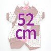 Ropa para muñecos Antonio Juan 52 cm - Colección Mi Primer Reborn - Conjunto lunares rosa oscuro con gorro