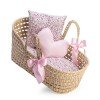 Complementos muñecas Así - Capazo palma rosa 50 cm