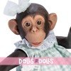 Muñeco animal Así 32 cm - Lola la Chimpancé con vestido verde