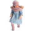 Muñeca Así 57 cm - Pepa con vestido de cuadros azules y gorro de lana rosa viejo