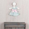 Ropa para Muñecas Así 20 cm - Vestido piqué verde y rayas blancas con lazo rosa para muñeco Bomboncín 