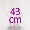 Ropa para Muñecas Así 43 cm - Vestido de rayas rosa con pechera de flores para muñeca María