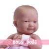 Muñeca Designed by Berenguer 36 cm - La newborn - Tiernos cuidados con boca cerrada y set de ropa