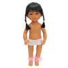 Muñeca D'Nenes 34 cm - Celia con pelo negro y coletas sin ropa