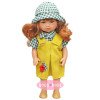 Muñeca D'Nenes 34 cm - Marieta con peto amarillo y camisa y gorro de cuadros