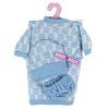 Ropa para muñecos Antonio Juan 33-34 cm - Conjunto de puntos azul con gorro y manta a juego