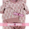 Ropa para muñecos Antonio Juan 33-34 cm - Conjunto de puntos rosa con gorro y manta a juego
