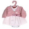 Ropa para muñecos Antonio Juan 33-34 cm - Conjunto estampado de cuadros rosa con chaqueta rosa