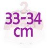 Ropa para muñecos Antonio Juan 33-34 cm - Conjunto estampado de cuadros rosa con chaqueta rosa