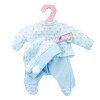 Ropa para muñecas Antonio Juan 26-27 cm - Pelele estampado de puntos azul con gorro