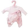 Ropa para muñecas Antonio Juan 26-27 cm - Pelele estampado de puntos rosa con gorro