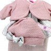 Ropa para muñecas Antonio Juan 26-27 cm - Conjunto de flores gris con chaqueta, gorro y manta rosa