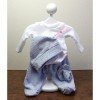 Antonio Juan - Body manga larga, polainas, gorro y manoplas azul-blanco 40-42 cm