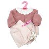 Ropa para muñecos Antonio Juan 40-42 cm - Pelele de rayas rosa con capota y chaqueta