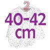 Ropa para muñecos Antonio Juan 40-42 cm - Vestido blanco con estrellas grises con braguita a juego