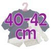 Ropa para muñecos Antonio Juan 40-42 cm - Conjuntos estampado azul marino con gorro y bufanda