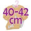 Ropa para muñecos Antonio Juan 40-42 cm - Pelele flores con chaqueta y gorro mostaza