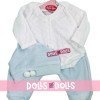 Ropa para muñecos Antonio Juan 40-42 cm - Pijama azul y blanco con gorro