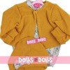 Ropa para muñecos Antonio Juan 40-42 cm - Pelele flores con chaqueta y gorro mostaza